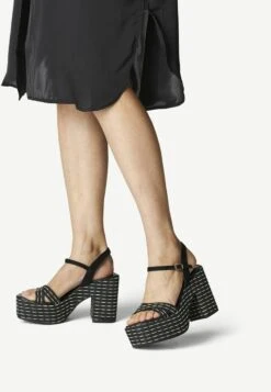 Tamaris High Heel Sandalette - Black Beige